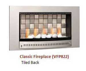 Classic Fireplace VFP822 - tiled back